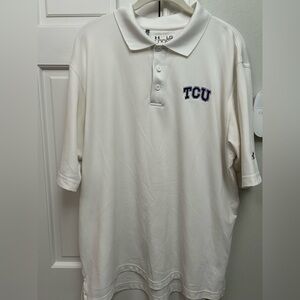 TCU Athletic Polo, White, Under Amour size Large